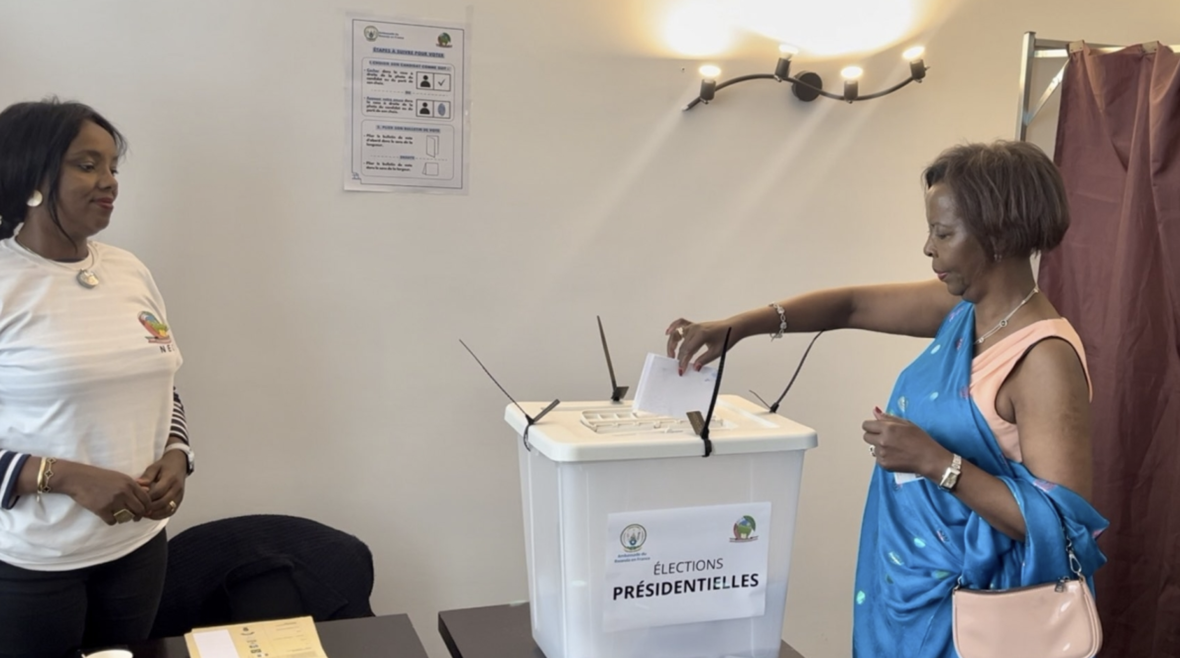 International Organisation of La Francophonie (OIF) Secretary General Louise Mushikiwabo casts her vote during the presidential and parliamentary elections in France on Sunday, July 14. Courtesy