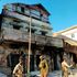 Shelled buildings on Pretoria Street in Kismayo town.