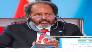 Somalia President Hassan Sheikh Mohamud in Arusha.