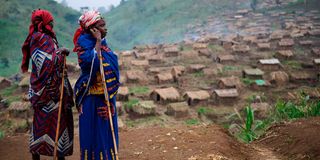 Two displaced Congolese women at an IDP camp in Katoyi, DRC.